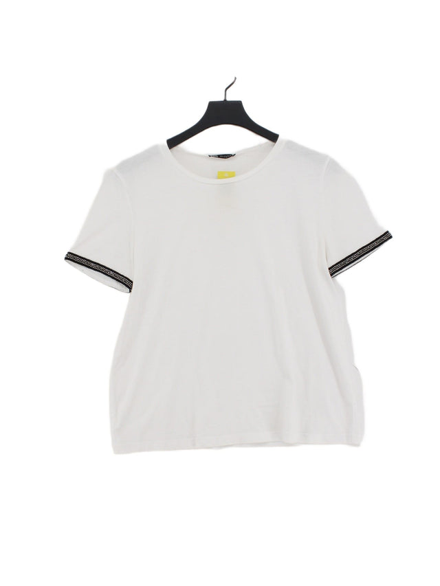Zara Women's T-Shirt L White 100% Other