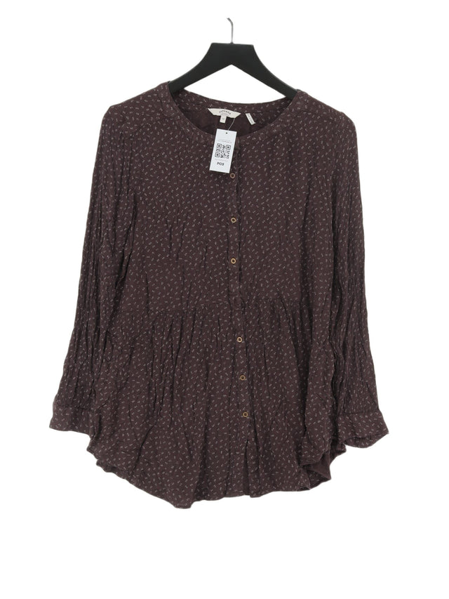 FatFace Women's Shirt UK 16 Brown 100% Viscose