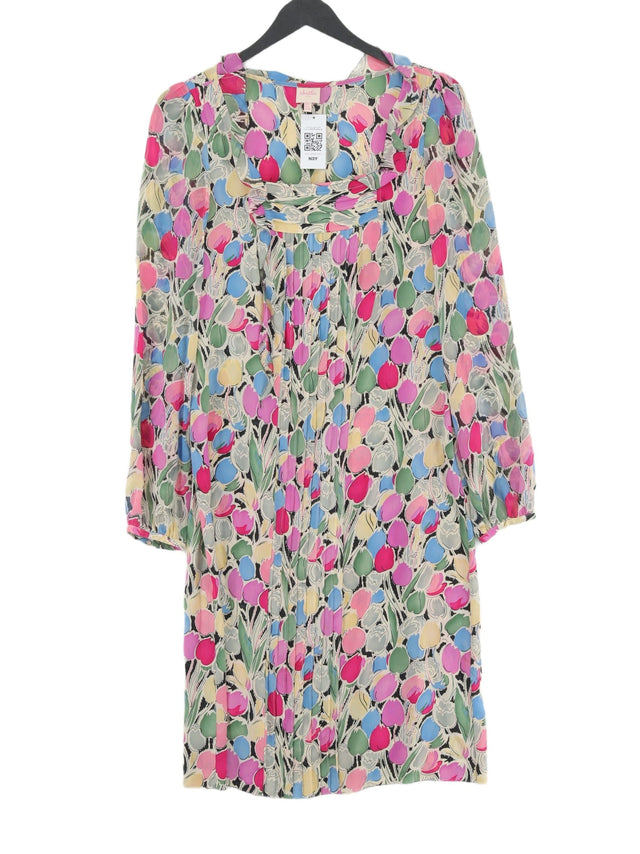 Whistles Women's Midi Dress UK 8 Multi 100% Silk