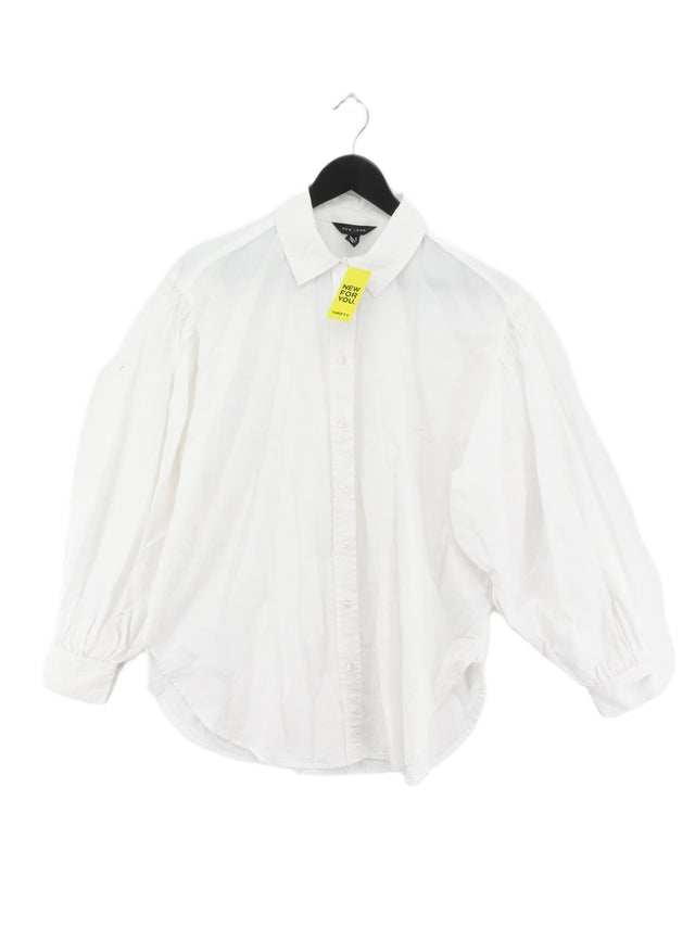 New Look Women's Shirt UK 12 White 100% Cotton