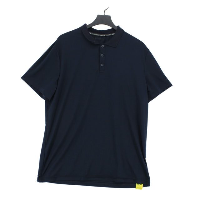 Mountain Warehouse Men's Polo XL Blue Polyester with Elastane