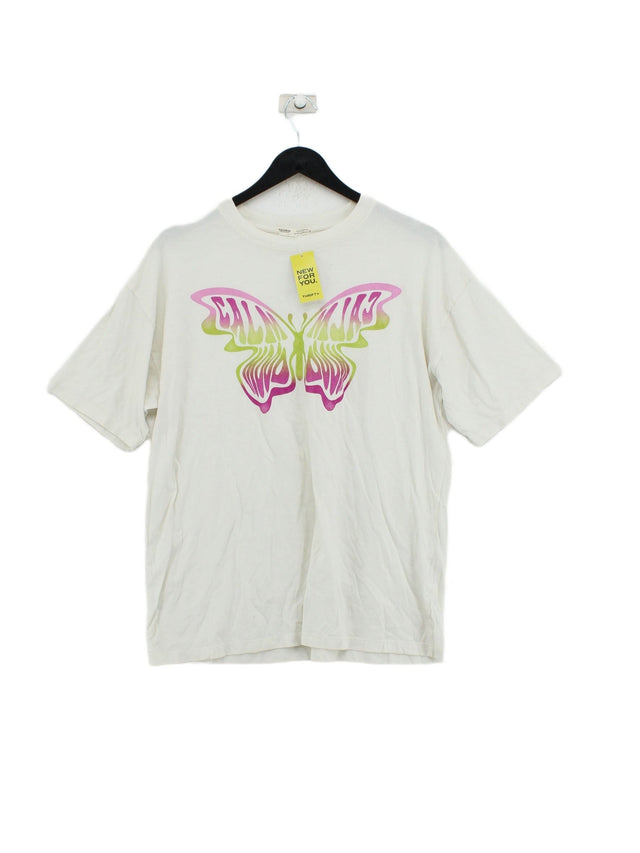 Pull&Bear Women's T-Shirt M Cream 100% Other