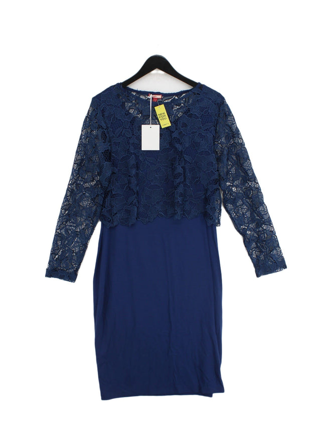 Joe Browns Women's Midi Dress UK 14 Blue Viscose with Elastane, Polyester