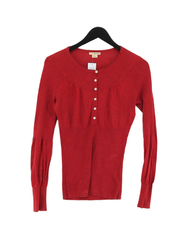 DKNY Women's Cardigan M Red 100% Cotton