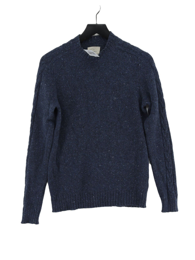 White Stuff Men's Jumper S Blue Wool with Nylon, Other