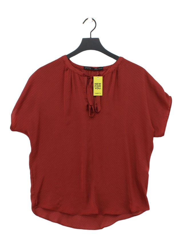 Zara Women's Blouse S Red 100% Polyester