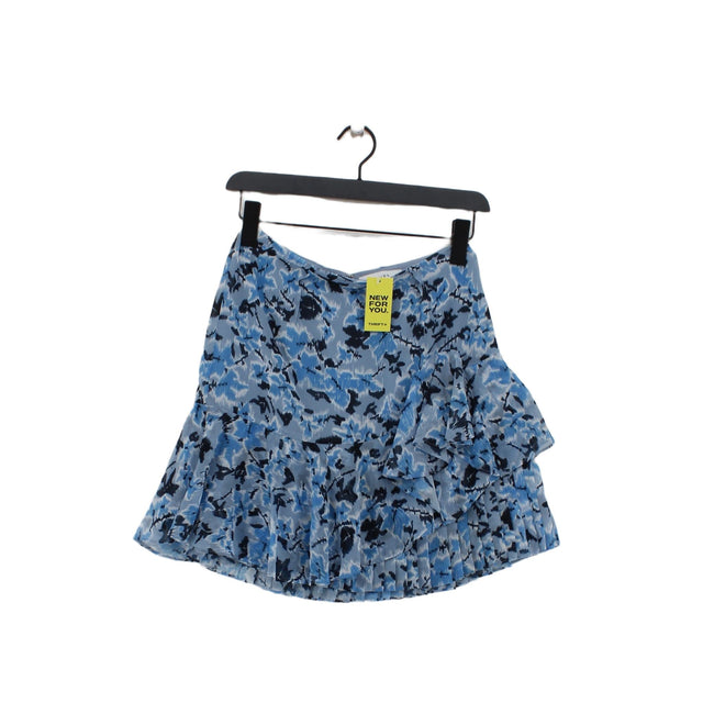 Reiss Women's Midi Skirt UK 8 Blue 100% Polyester