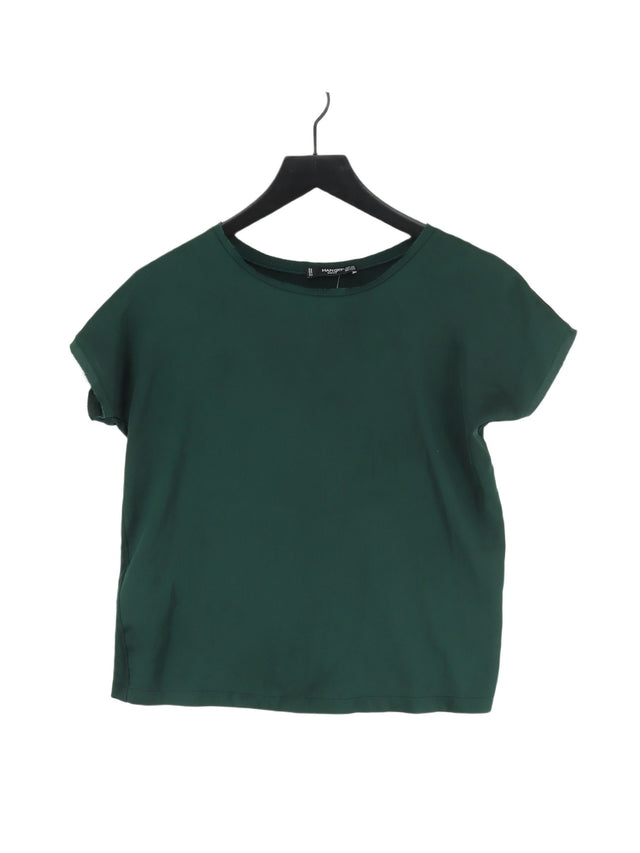 Mango Women's T-Shirt XS Green Viscose with Polyester