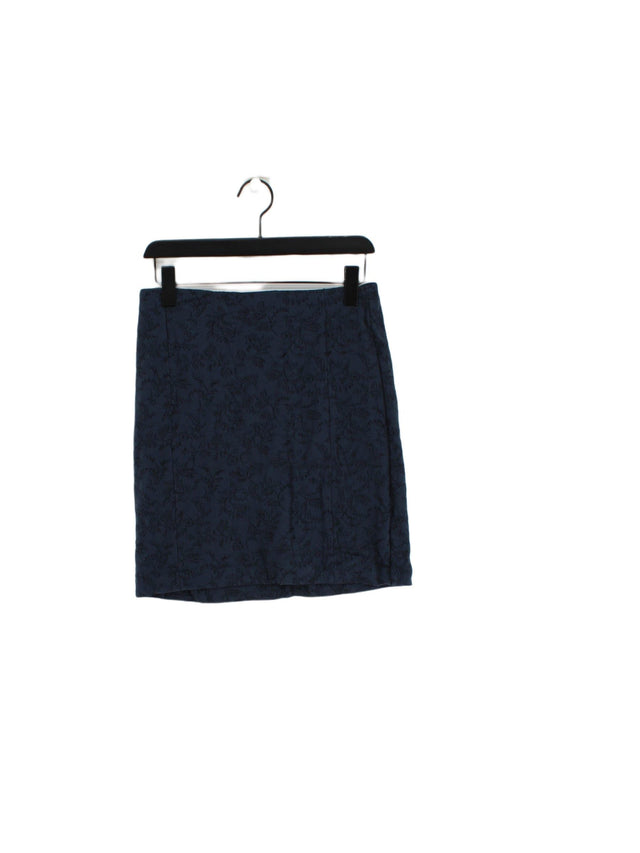 FatFace Women's Mini Skirt UK 10 Blue Cotton with Elastane