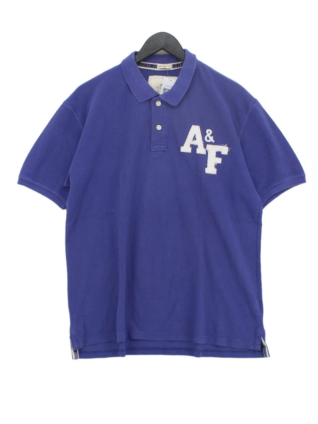 Abercrombie & Fitch Men's Polo XL Blue 100% Cotton