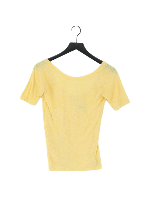 Gap Women's T-Shirt XS Yellow Cotton with Lyocell Modal