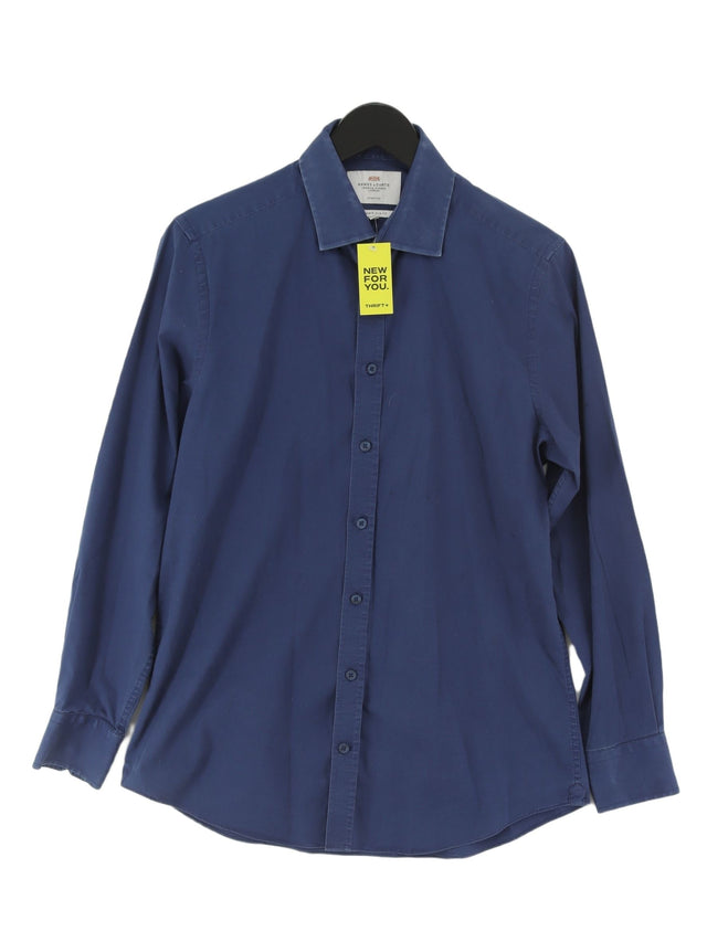 Hawes & Curtis Men's Shirt Chest: 34 in Blue Cotton with Elastane