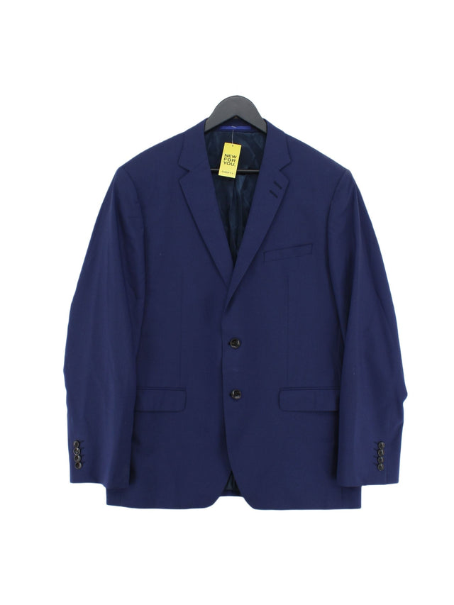 Autograph Men's Blazer M Blue Wool with Polyester, Viscose