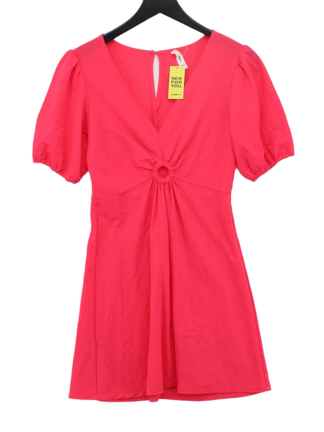 MNG Women's Midi Dress S Pink Viscose with Polyamide