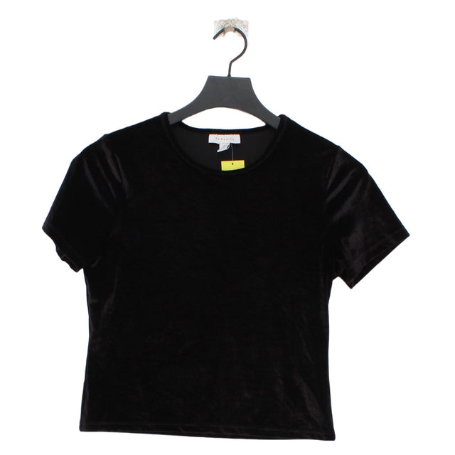 Topshop Women's Top UK 12 Black Polyester with Elastane