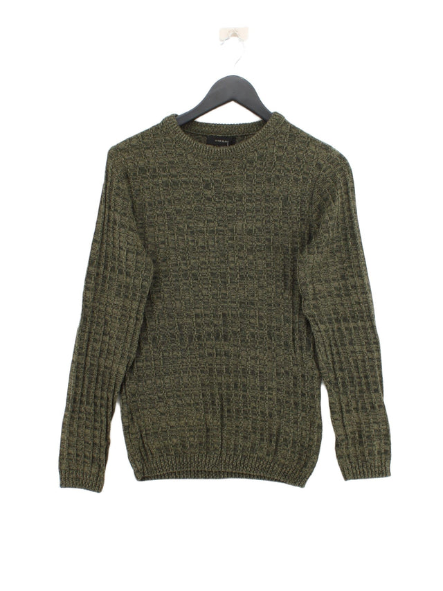 River Island Men's Jumper M Green Acrylic with Cotton