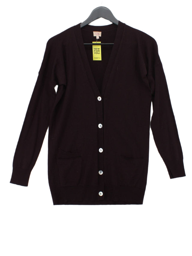 Whistles Women's Cardigan UK 6 Black 100% Wool
