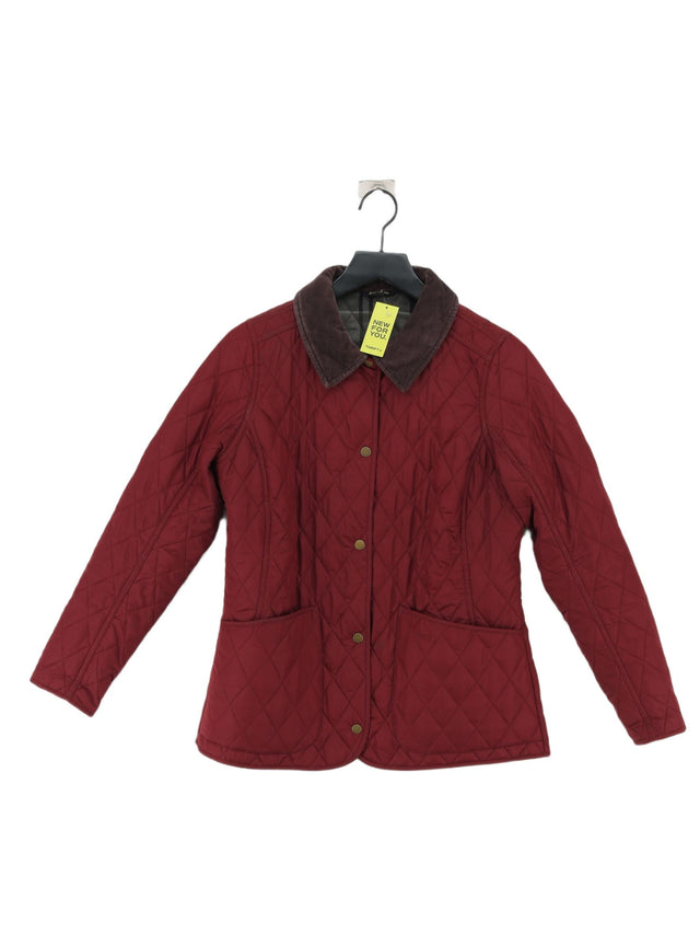 Barbour Women's Coat UK 12 Red Cotton with Polyester