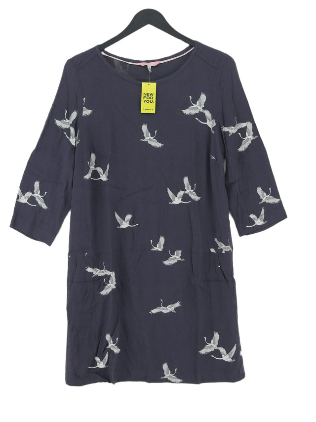 Joules Women's Midi Dress UK 10 Grey Viscose with Polyester