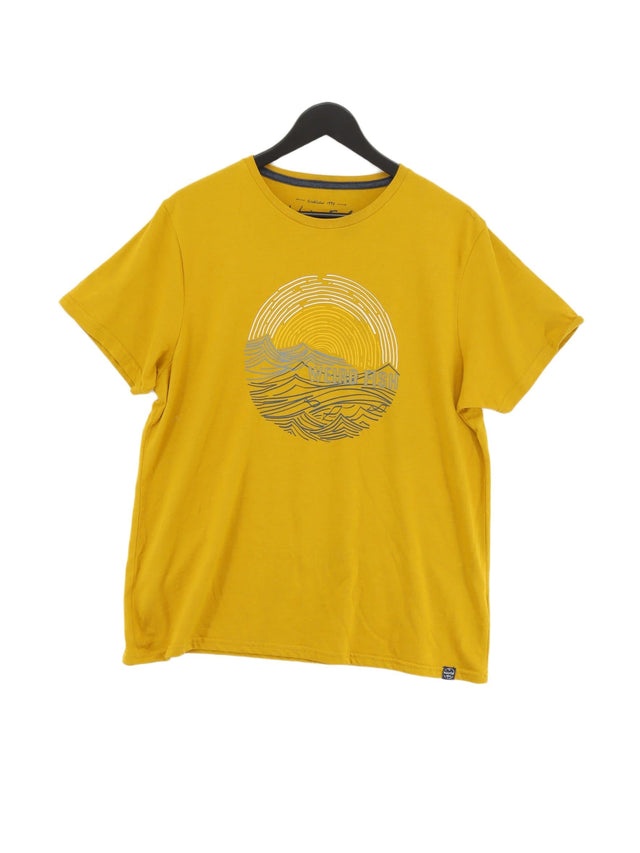 Weird Fish Men's T-Shirt XL Yellow Cotton with Polyester