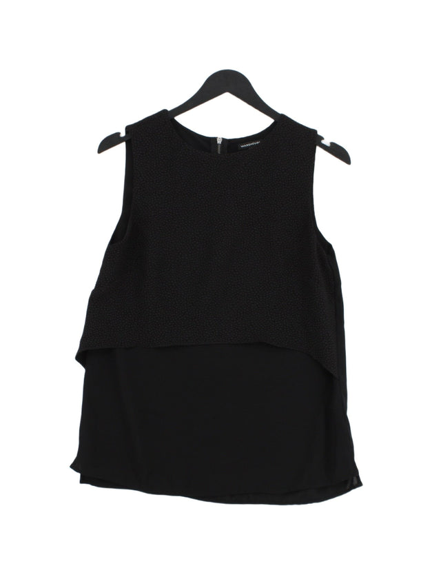 Warehouse Women's Top UK 10 Black 100% Polyester