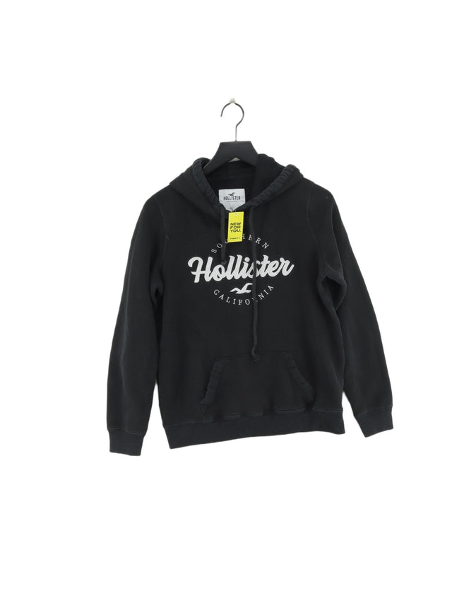 Hollister Women's Hoodie L Black Cotton with Polyester