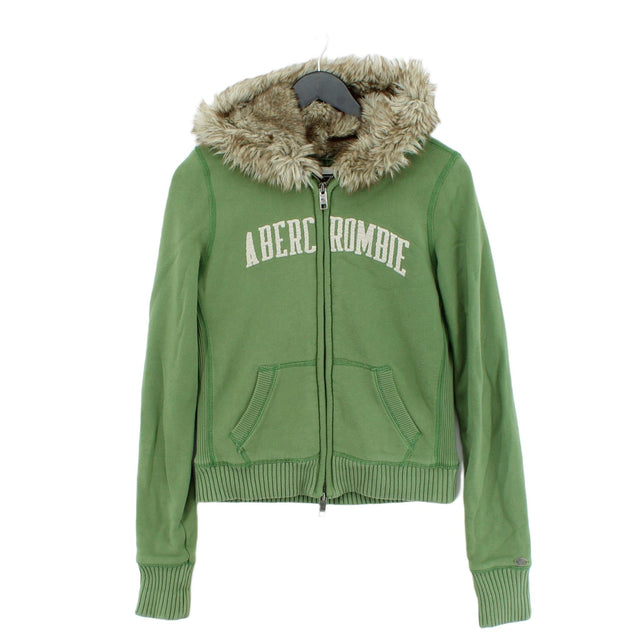 Abercrombie & Fitch Women's Hoodie L Green Cotton with Polyester