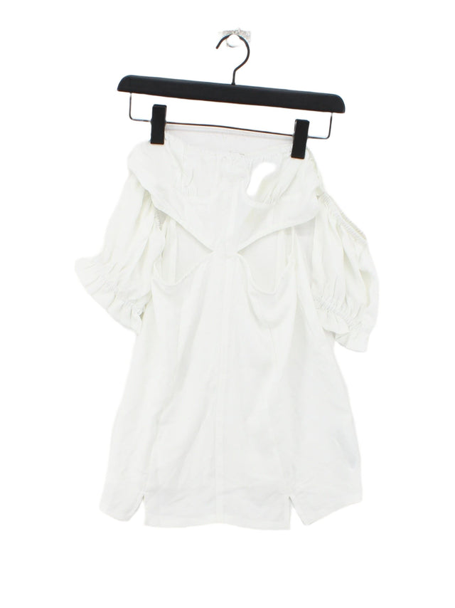 AsYou Women's Midi Dress UK 10 White 100% Polyester