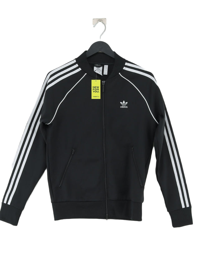 Adidas Women's Hoodie UK 10 Black Cotton with Polyester, Spandex