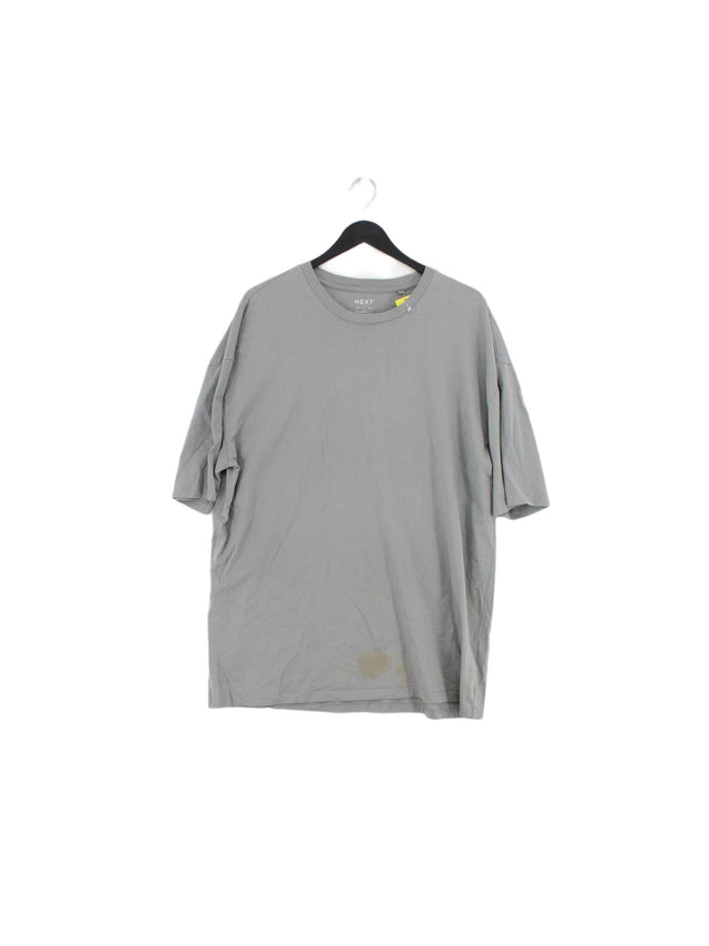 Next Men's T-Shirt L Grey 100% Cotton