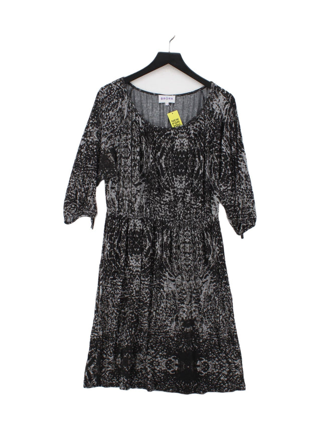 Brora Women's Midi Dress UK 12 Grey Viscose with Elastane
