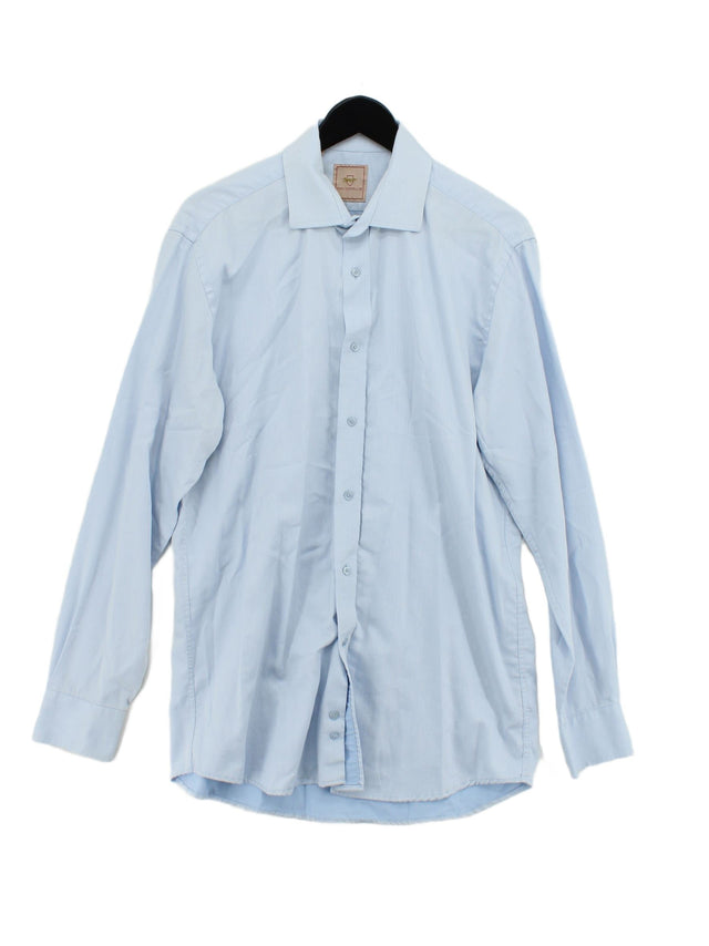 Paul Costelloe Men's Shirt Collar: 16 in Blue 100% Cotton