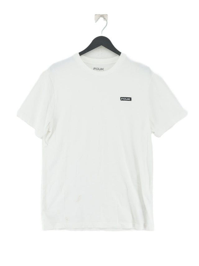 Fcuk Men's T-Shirt M White 100% Cotton