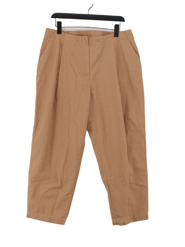 Monki Women's Trousers W 36 in Tan Cotton with Polyester