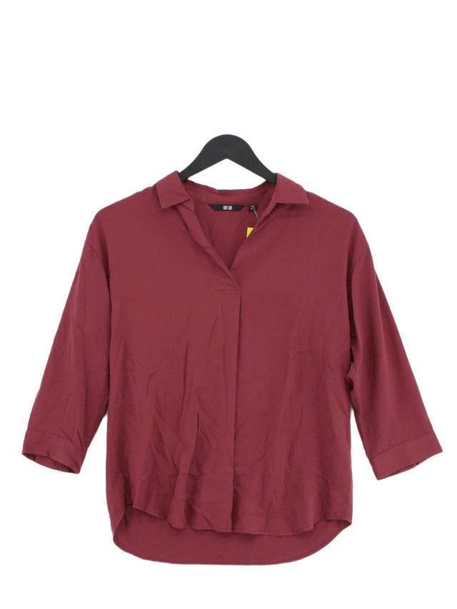 Uniqlo Women's Top XS Red Viscose with Polyester