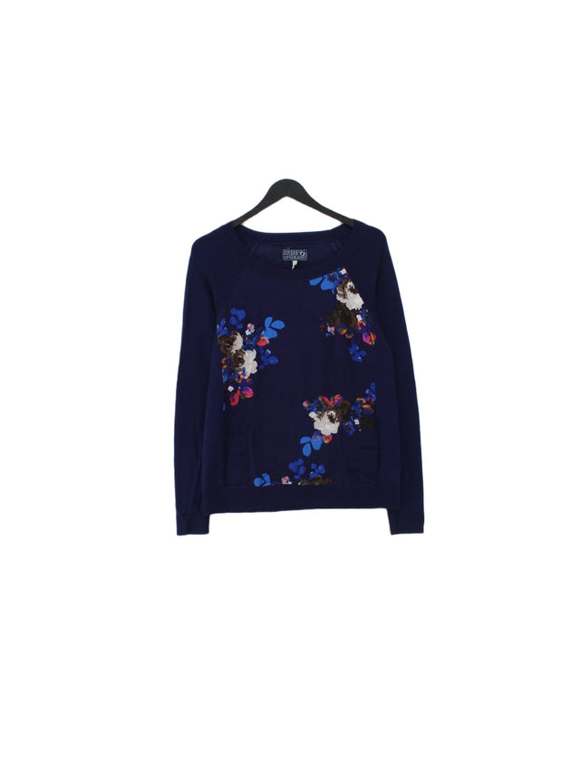 Joules Women's Jumper UK 10 Blue Wool with Viscose