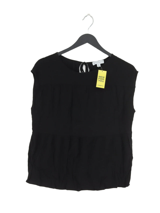 Warehouse Women's Top UK 12 Black 100% Viscose