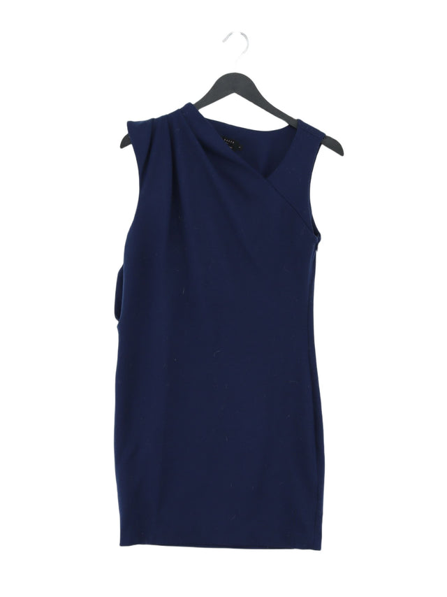 Ted Baker Women's Midi Dress UK 8 Blue Polyester with Elastane, Viscose