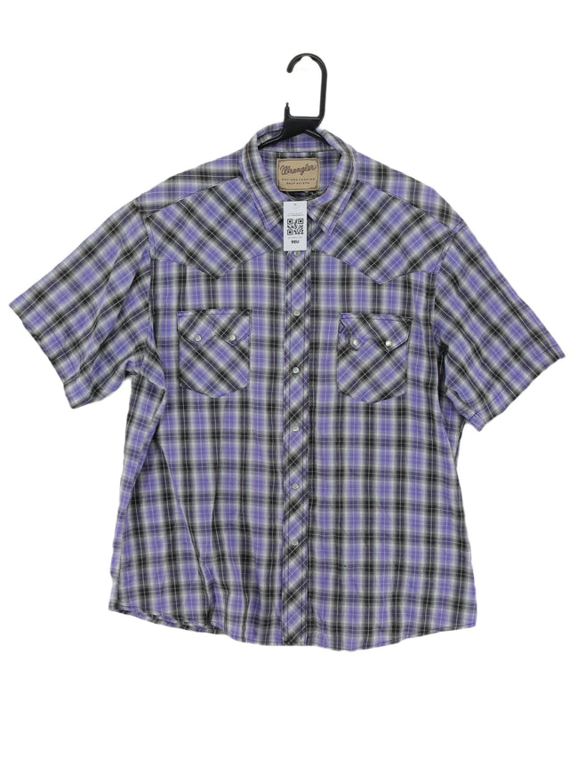 Vintage Wrangler Men's Shirt Chest: 50 in Purple 100% Other