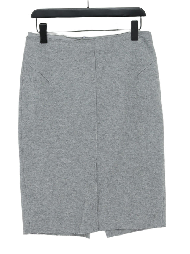 Jigsaw Women's Midi Skirt UK 12 Grey Polyester with Elastane, Wool