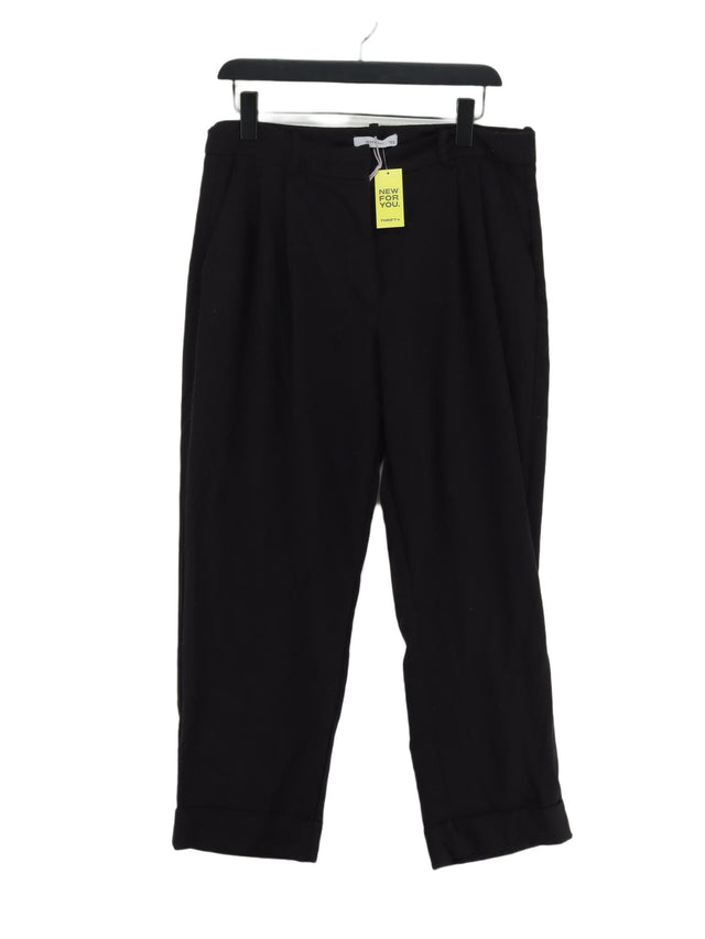 Reserved Women's Trousers UK 16 Black Polyester with Elastane, Viscose