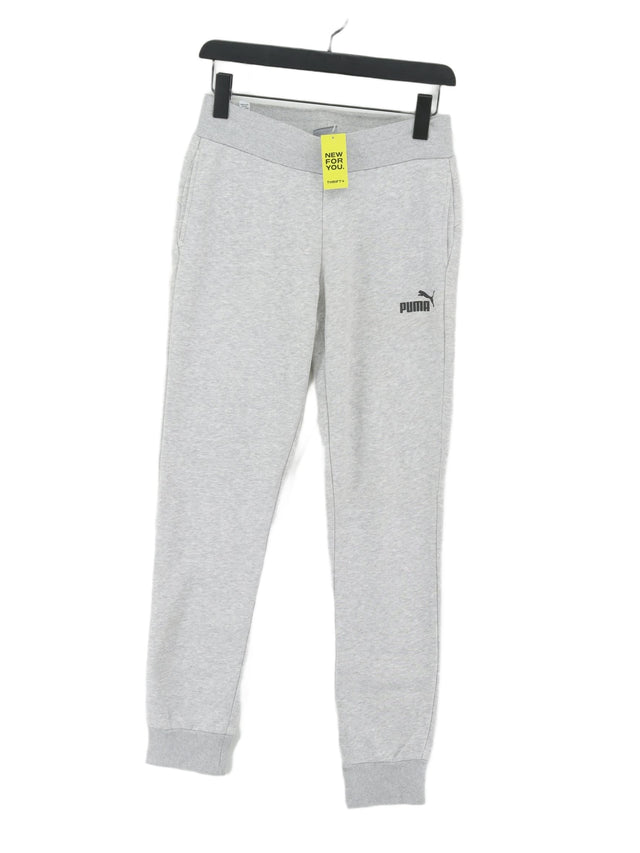Puma Women's Sports Bottoms UK 8 Grey Cotton with Polyester