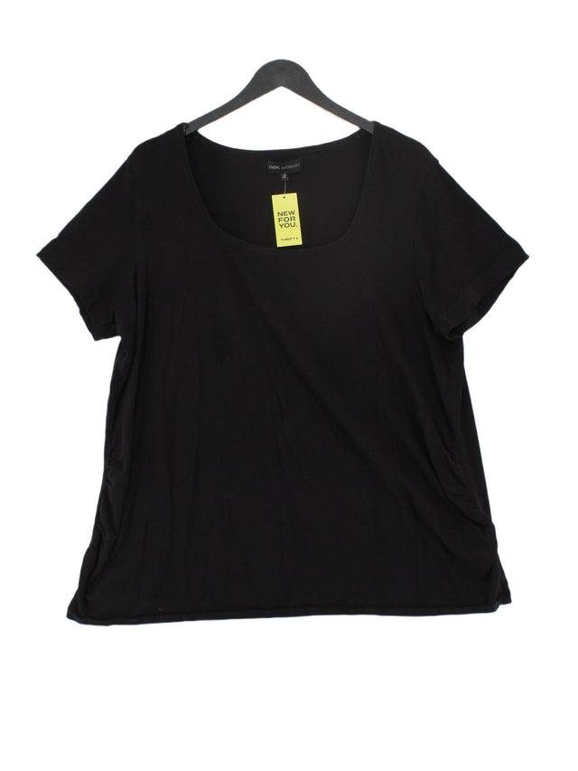 Next Women's Maternity Top UK 22 Black Cotton with Elastane