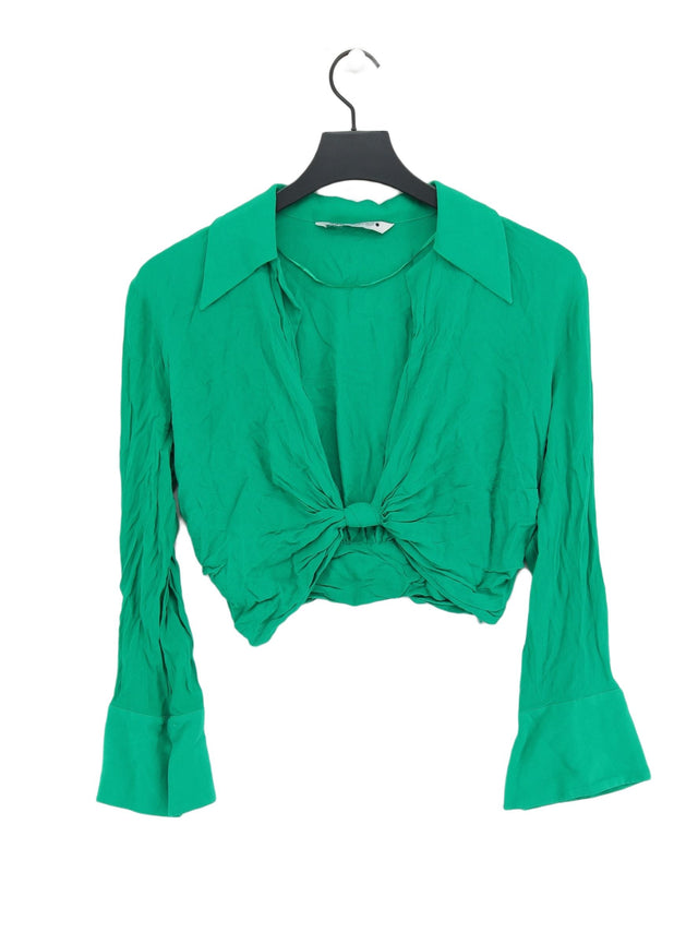 Zara Women's Blouse S Green 100% Viscose