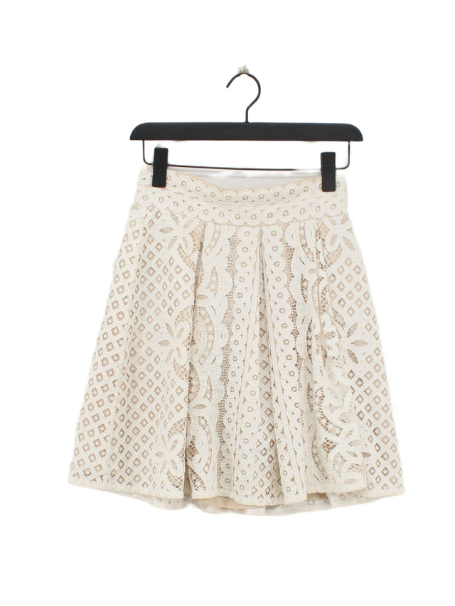 Lover Women's Midi Skirt UK 8 White Nylon with Cotton