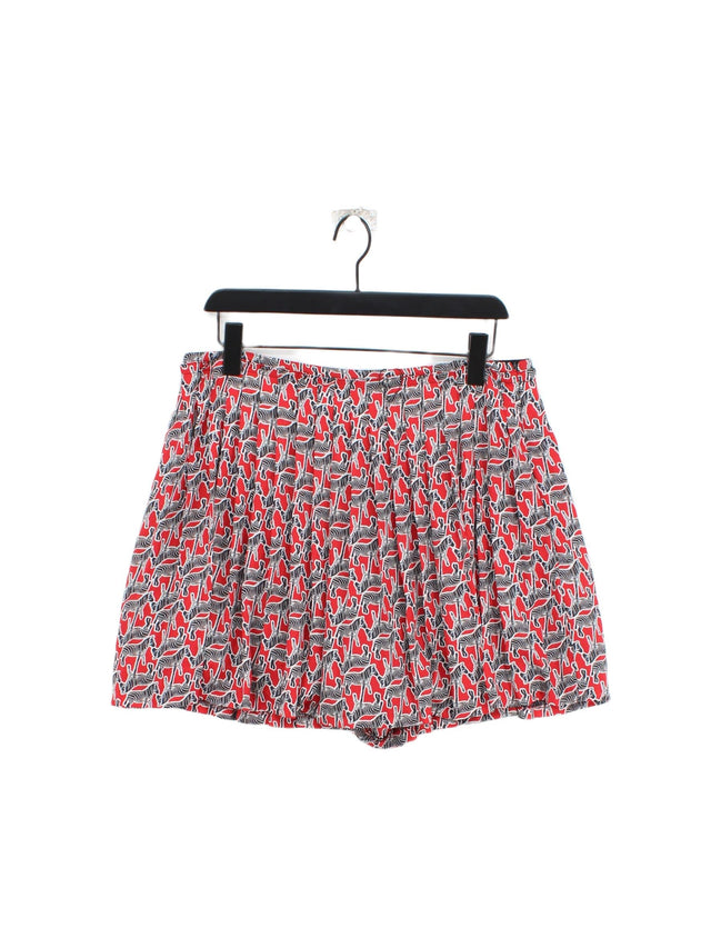 Zara Women's Midi Skirt L Multi Polyester with Viscose