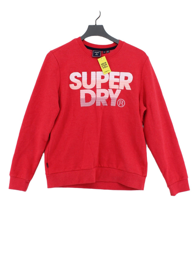 Superdry Women's Jumper UK 12 Red Polyester with Nylon