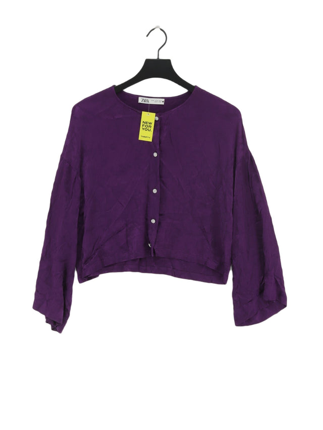Zara Women's Cardigan M Purple 100% Viscose