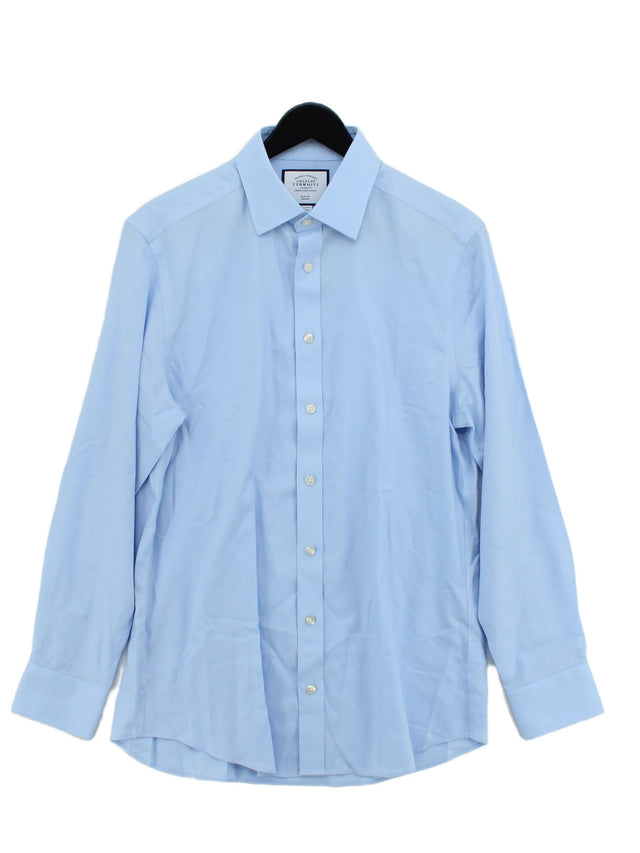 Charles Tyrwhitt Men's Shirt Chest: 34 in Blue 100% Cotton