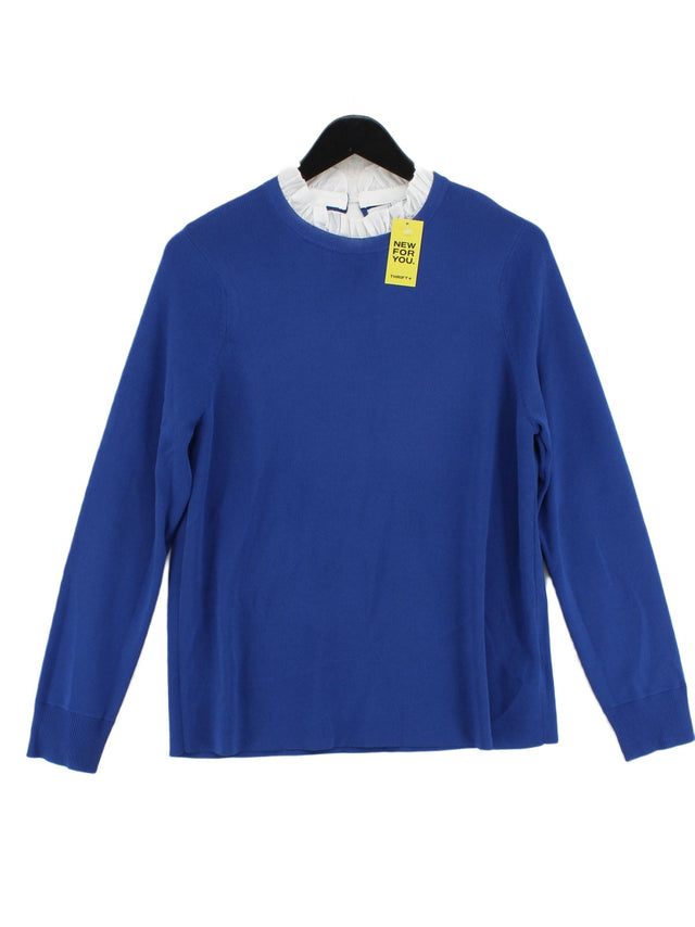 Next Women's Jumper L Blue Viscose with Nylon